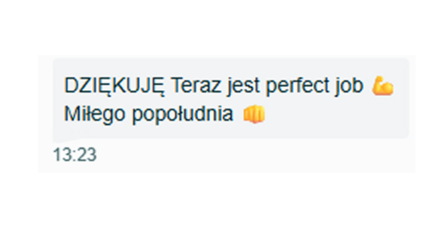 Opinia - DZIĘKUJĘ Teraz jest perfect job